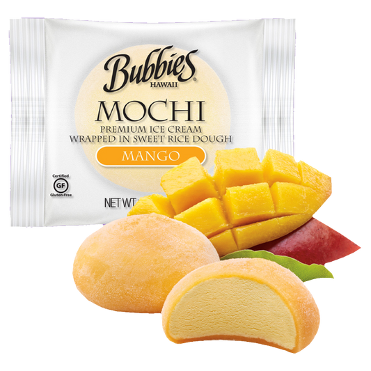 Bubbies Hawaii Mango Mochi Ice Cream Individually Wrapped 1ct