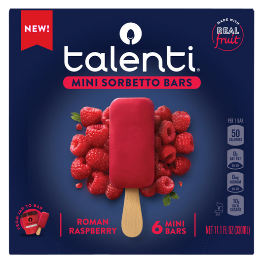 Talenti Roman Raspberry Mini Sorbetto Bars 6ct