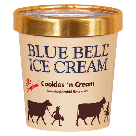 Blue Bell Cookies n' Creme Ice Cream Pint