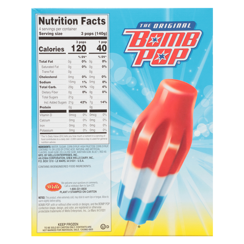 Bomb Pop Original Ice Pops 12ct