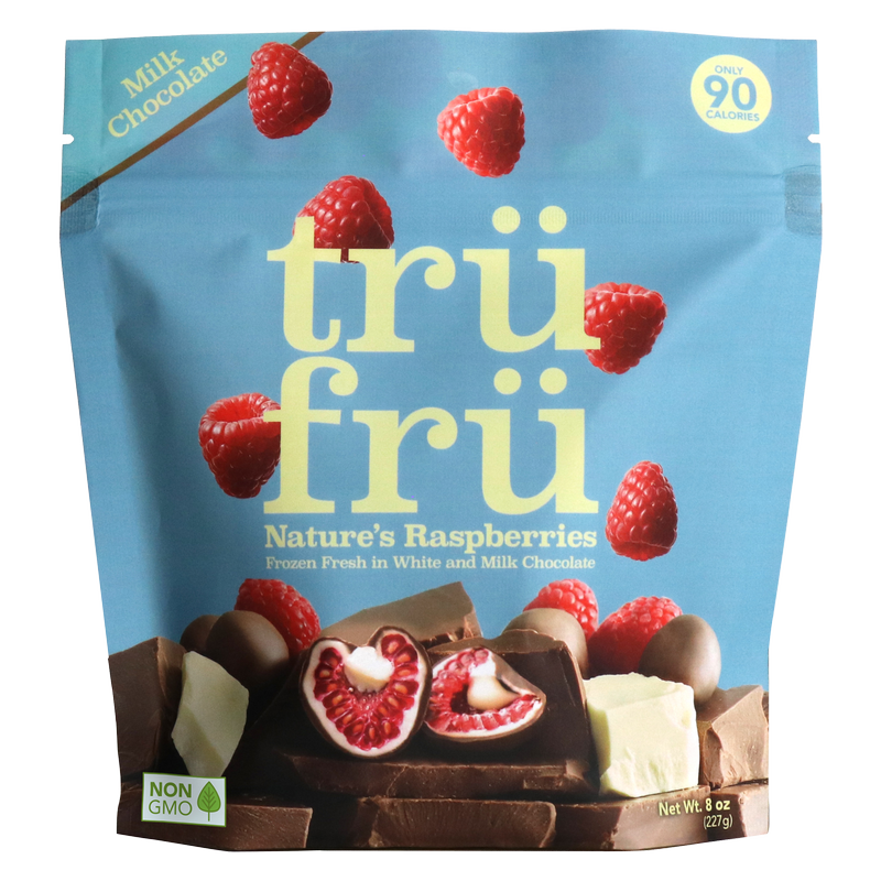 Tru Fru Natures Raspberries Hyper Chilled in White & Milk Chocolate