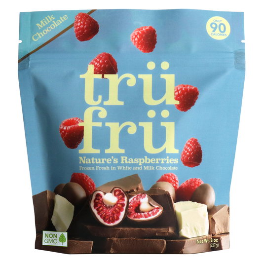 Tru Fru Natures Raspberries Hyper Chilled in White & Milk Chocolate