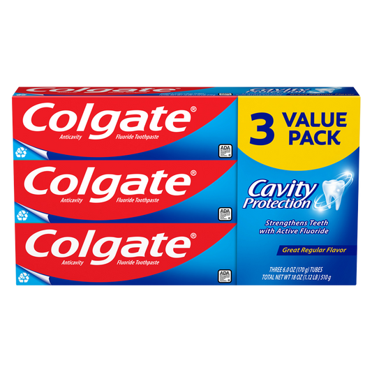 Colgate Cavity Protection Regular Flavor Toothpaste 6oz 3ct