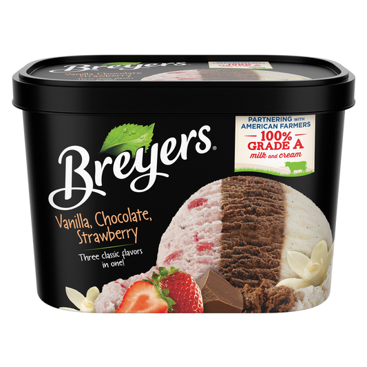 Breyers Vanilla, Chocolate, Strawberry Ice Cream 48oz