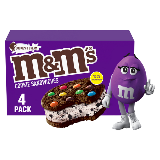 M&M's  Cookie and Cream Ice Cream Cookie Sandwiches 4ct