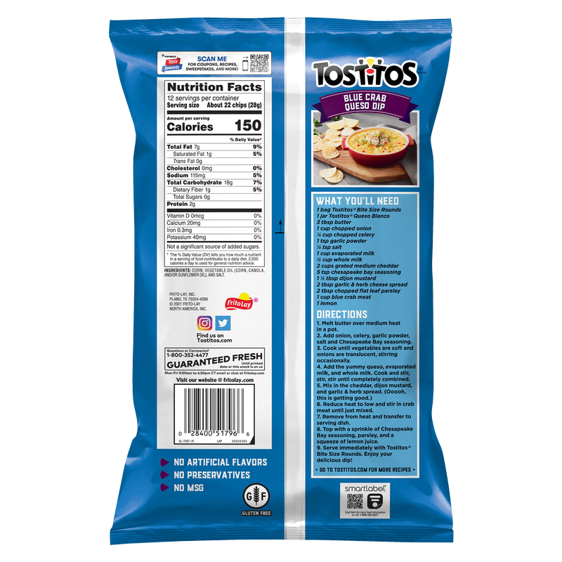 Tostitos Bite Size Rounds Corn Tortilla Chips 12oz