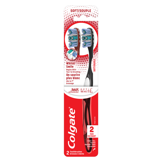 Colgate 360 Optic White Advanced Soft Toothbrush 2ct