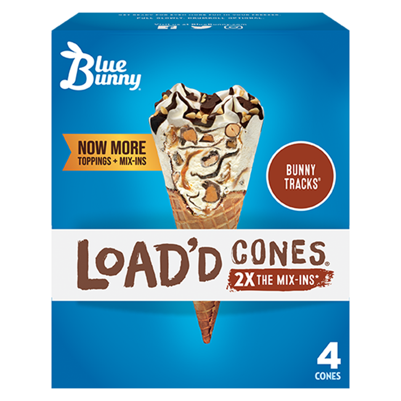 Blue Bunny Bunny Tracks Load'd Cones 4ct