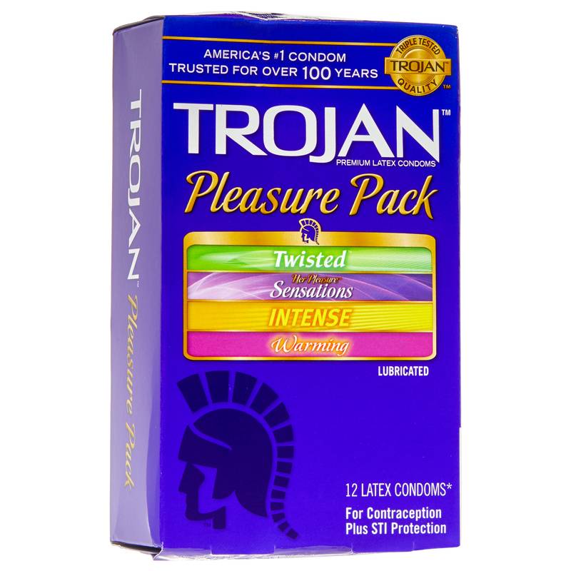 Trojan Pleasure Pack Lubricated Condoms 12ct