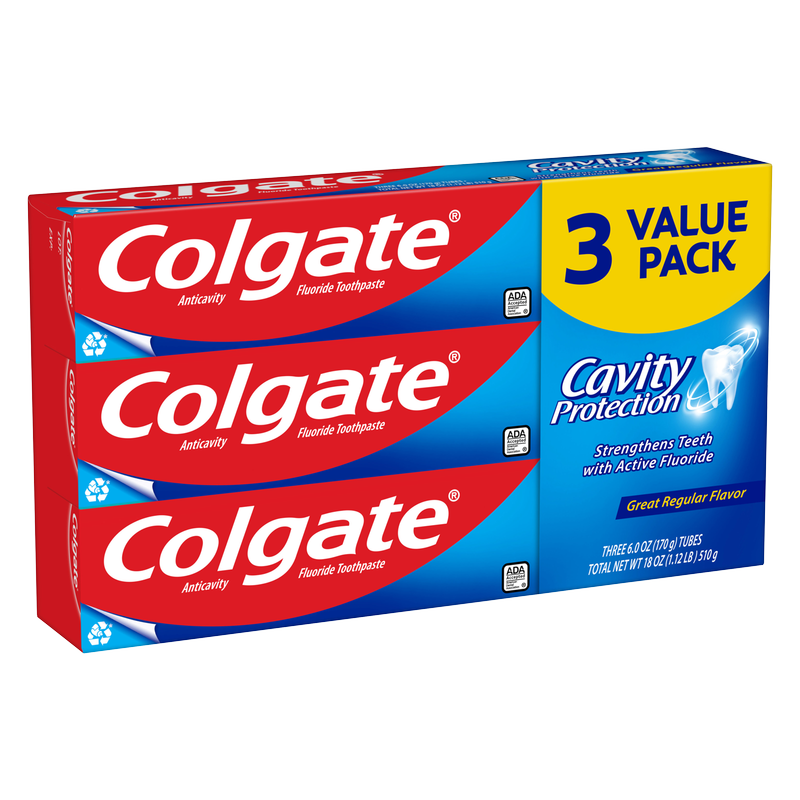 Colgate Cavity Protection Regular Flavor Toothpaste 6oz 3ct