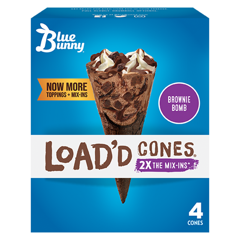 Blue Bunny Brownie Bomb Load'd Cones 4ct