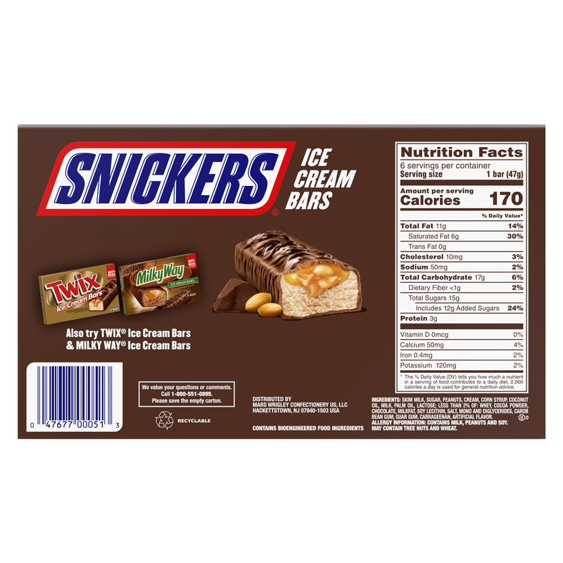 Snickers Ice Cream Bars 6ct