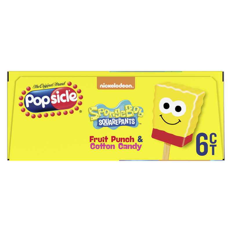 Spongebob Squarepants Popsicle Ice Cream Bar 6ct