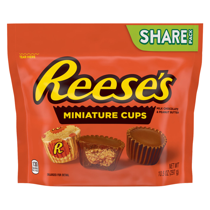 REESE'S Miniatures Milk Chocolate Peanut Butter Cups, Candy Share Pack, 10.5 oz