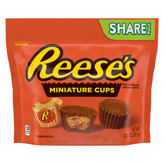 REESE'S Miniatures Milk Chocolate Peanut Butter Cups, Candy Share Pack, 10.5 oz