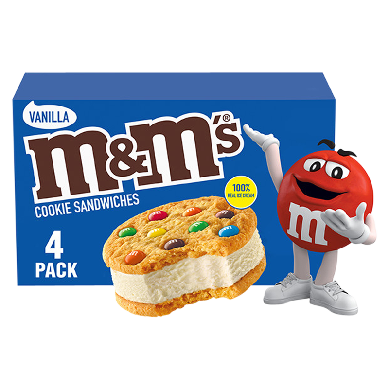 M&M's Vanilla Ice Cream Cookie Sandwiches 4ct