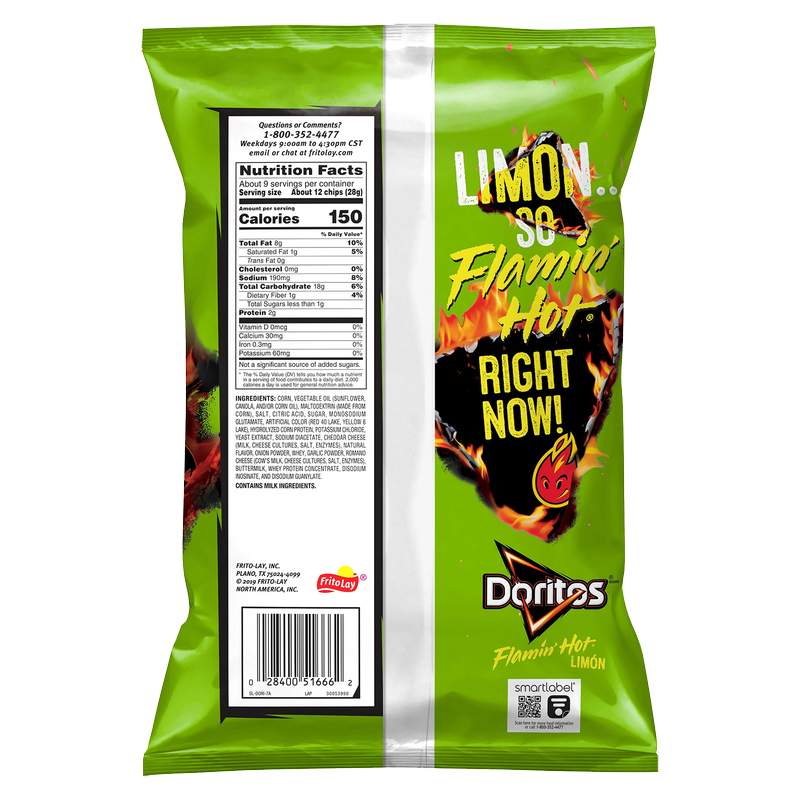 Doritos Flamin Hot Limon Tortilla Chips 9.25oz