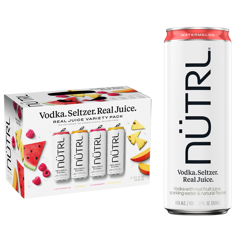 NUTRL Real Juice Vodka Hard Seltzer Variety Pack 8pk 12oz Cans 4.5% ABV