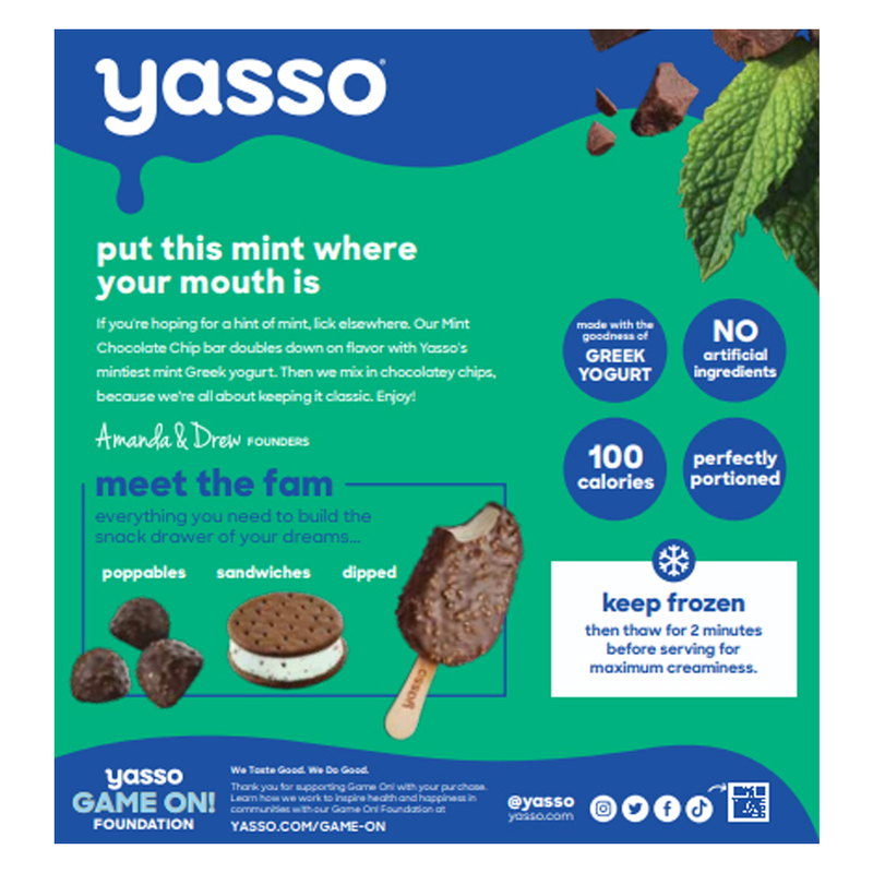 Yasso Greek Yogurt Mint Chip Bar 4ct