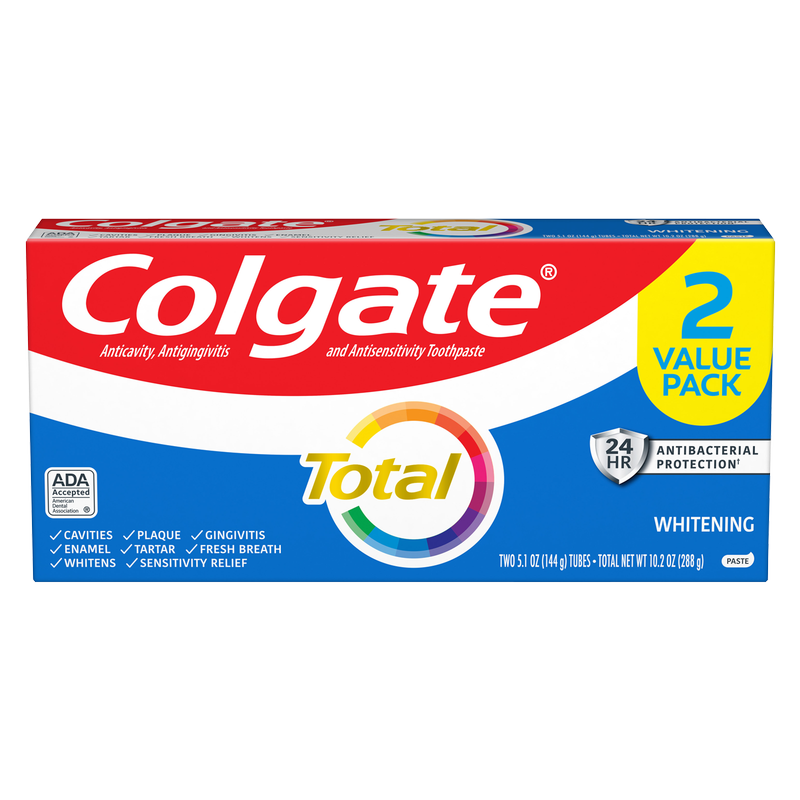 Colgate Total Whitening Mint Toothpaste 5.1oz 2ct