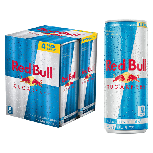 Red Bull Energy Drink, Sugar Free, 8.4 Fl Oz (4 pack)