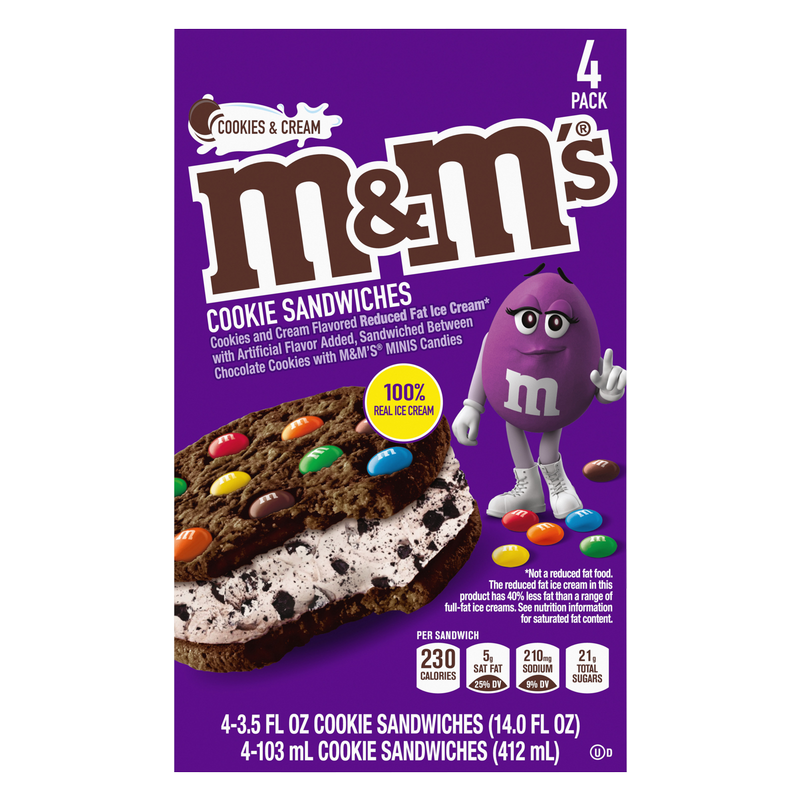 M&M's  Cookie and Cream Ice Cream Cookie Sandwiches 4ct