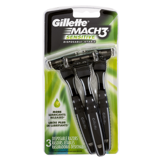 Gillette Mach3 Men's Disposable Razors Sensitive 3ct