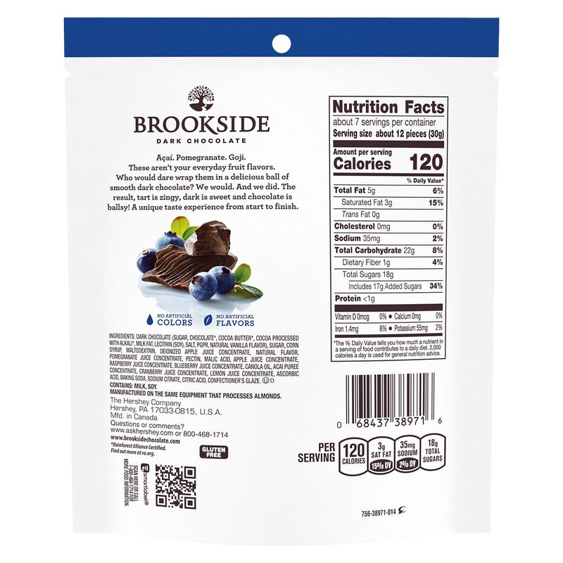 Brookside Dark Chocolate Acai & Blueberry Flavored Snacks 7oz