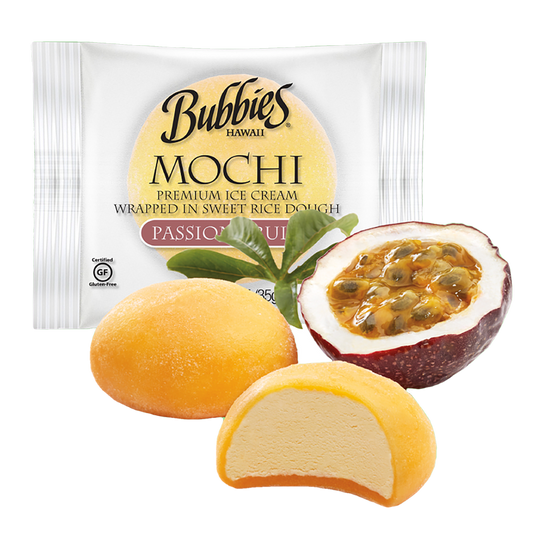 Bubbies Hawaii Passion Fruit Mochi Ice Cream Individually Wrapped 1ct