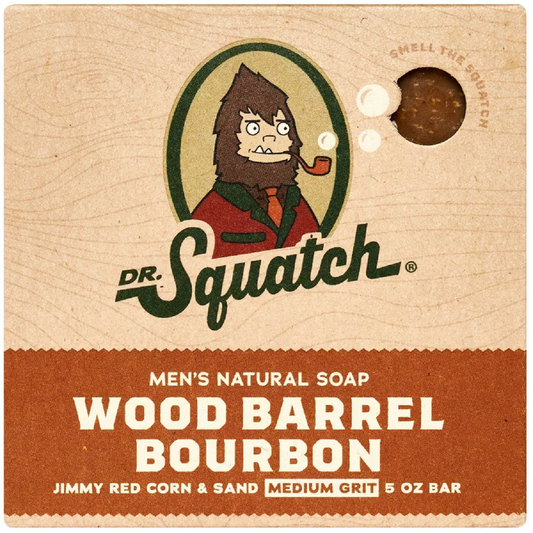 Dr Squatch Wood Barrel Bourbon Bar Soap