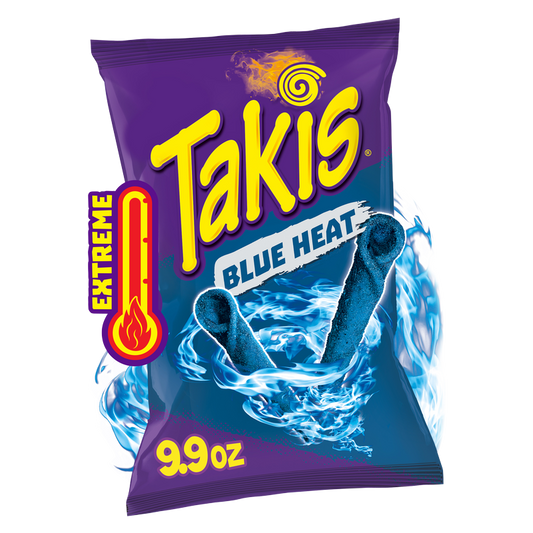 Takis Blue Heat Spicy Rolled Tortilla Chips Sharing Size Bag 9.9oz