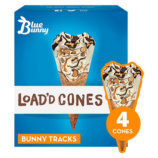 Blue Bunny Bunny Tracks Load'd Cones 4ct