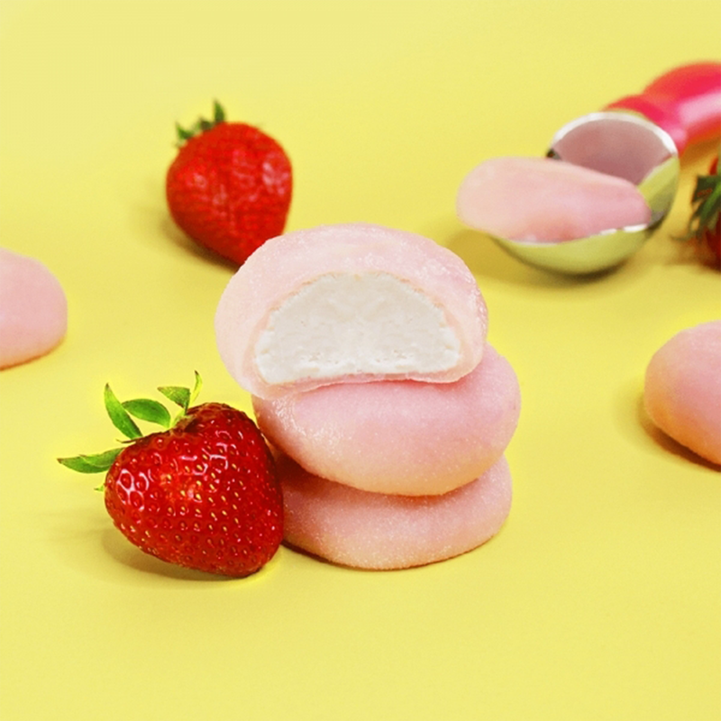 Bubbies Hawaii Strawberry Mochi Ice Cream Individually Wrapped 1ct