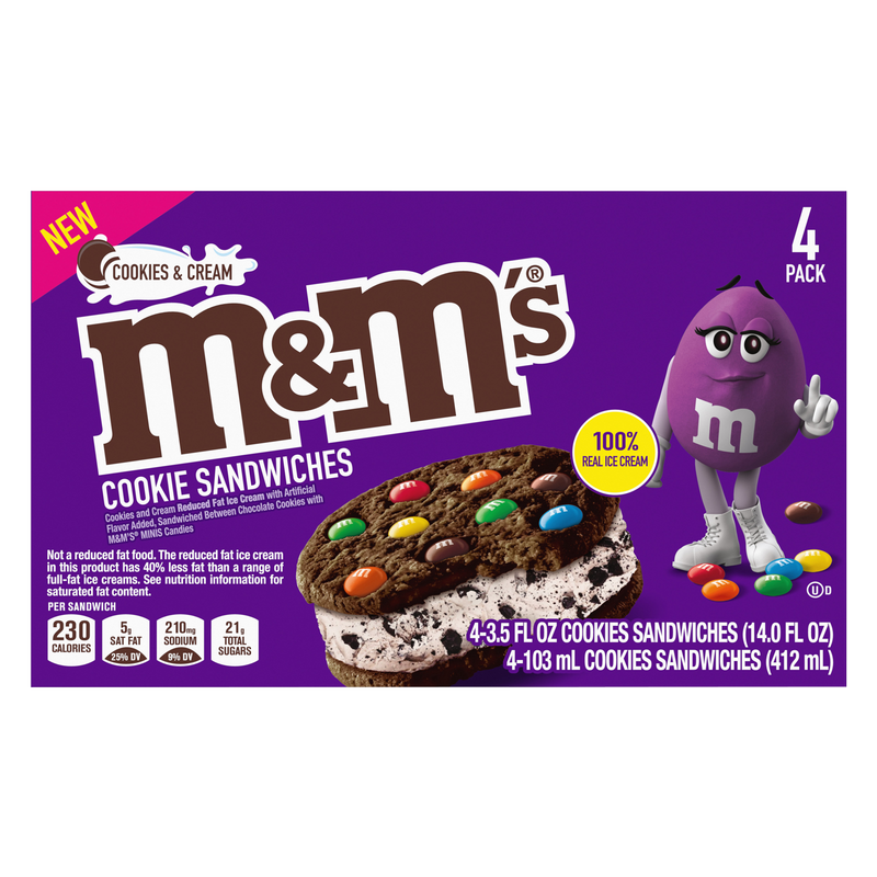 M&M's  Cookie and Cream Ice Cream Cookie Sandwiches 4ct