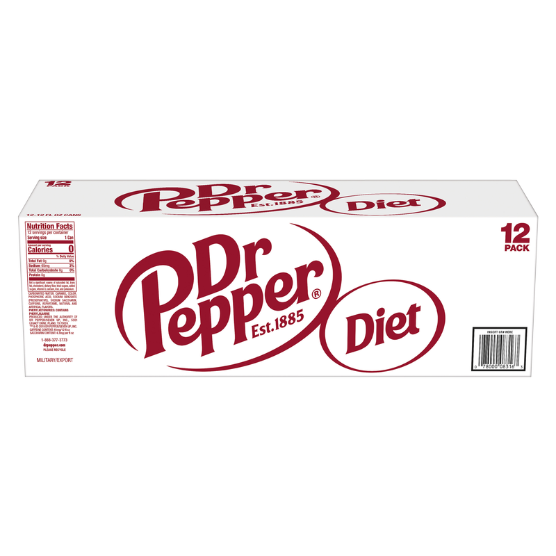 Diet Dr Pepper 12pk 12oz Can