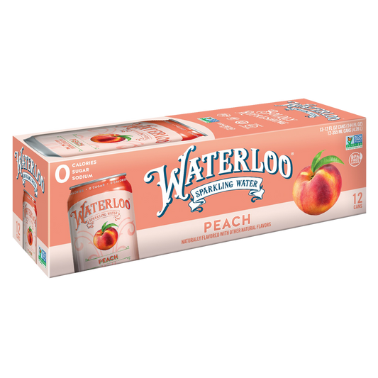 Waterloo Sparkling Peach Water 12pk 12oz Can