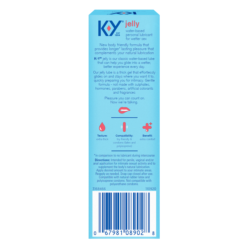 K-Y Water Based Personal Lubricant Jelly 2 oz