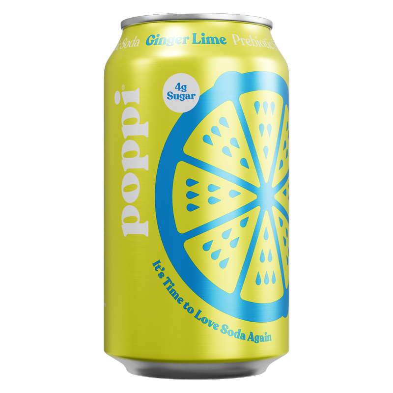 Poppi Prebiotic Soda Ginger Lime 12oz Can