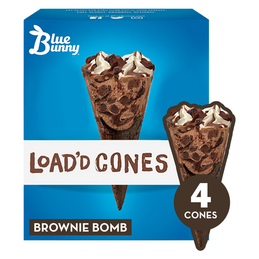 Blue Bunny Brownie Bomb Load'd Cones 4ct