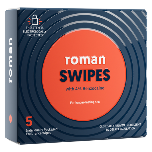 Roman Swipes 4% Male Desensitizing Benzocaine Wipes 5pk