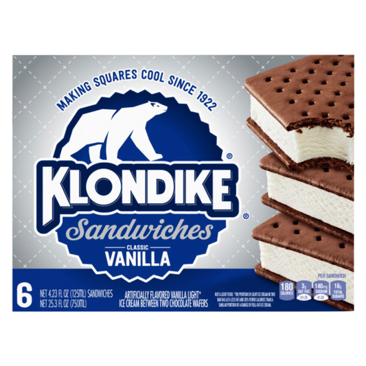 Klondike Classic Vanilla Ice Cream Sandwiches 6ct