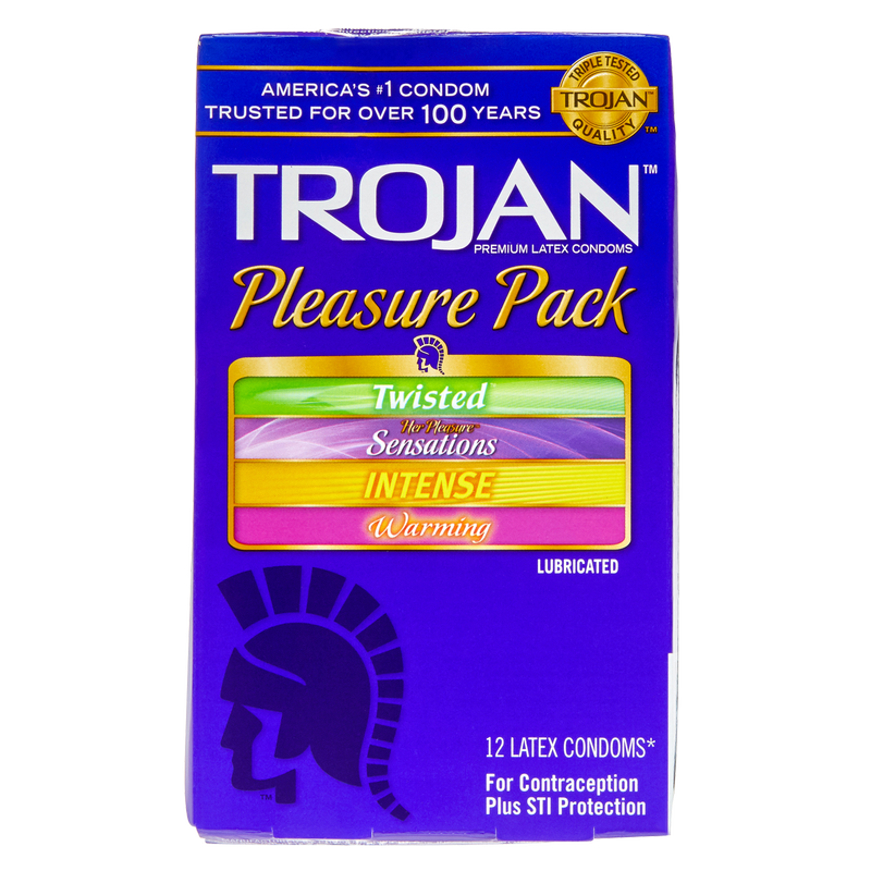 Trojan Pleasure Pack Lubricated Condoms 12ct